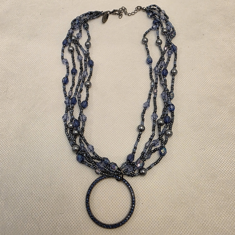 Elegant Blue Multi-Strand Necklace
